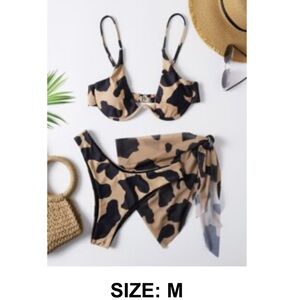 SHEIN cowprint bikini with sarong/skirt